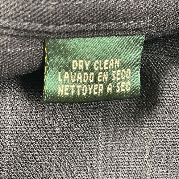 Lauren Ralph Lauren Shirt Womens Medium Navy Pinstripe Wool Button Front Tunic - Picture 14 of 15